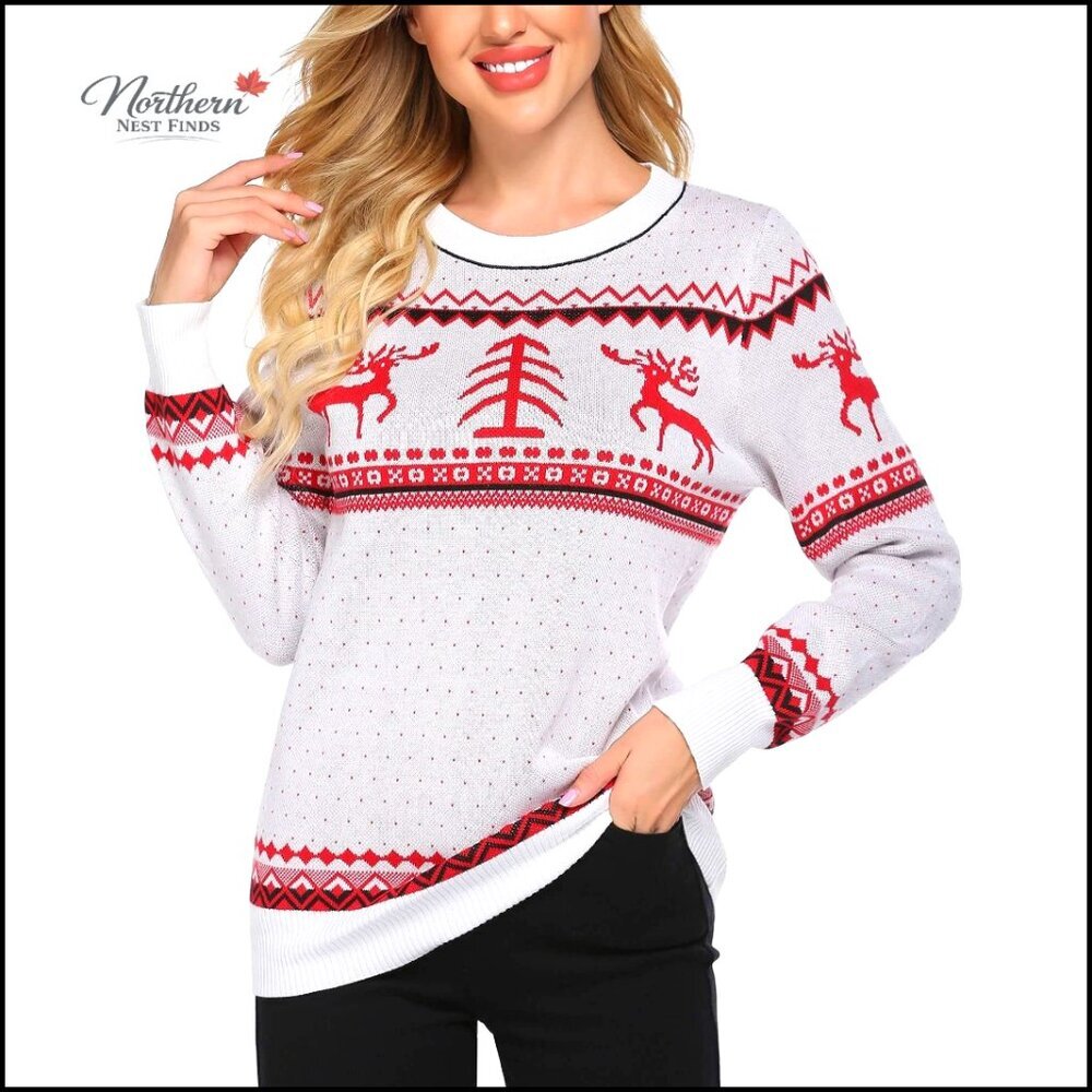 Ugly Christmas Sweater Pullover Knit Top Loose Fit Long Sleeve